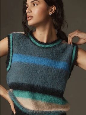 LILI SIDONIO STRIPPED SWEATER VEST ANTHROPOLOGIE